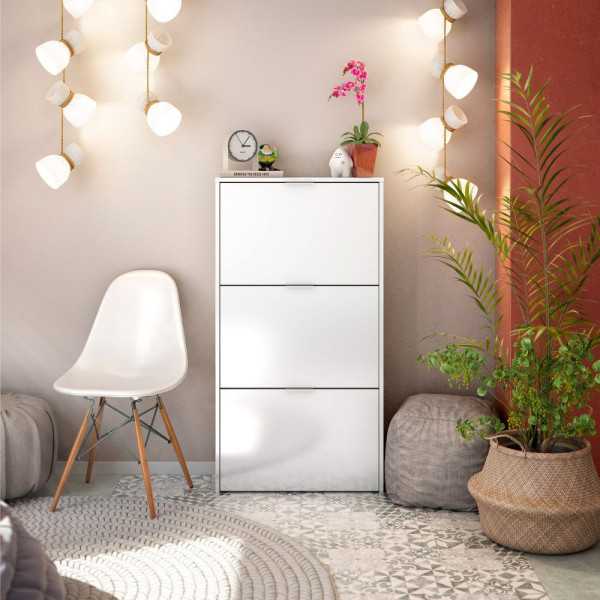 Zapatero 3 Puertas Abatibles Blanco Brillo FORÉS/ARKIT