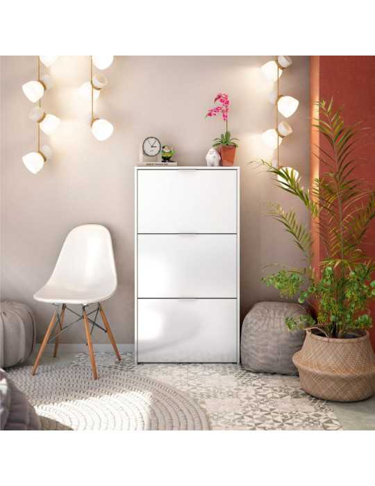 Zapatero 3 Puertas Abatibles Blanco Brillo FORÉS/ARKIT
