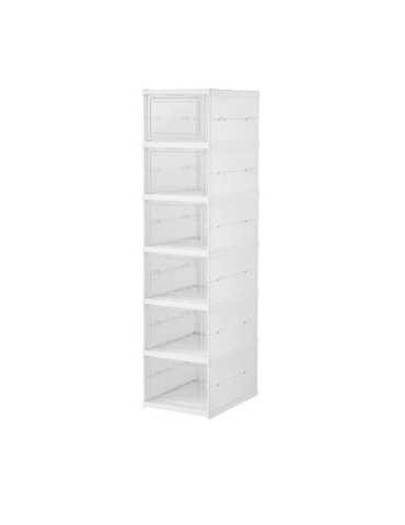 Zapatero Plegable, 6 Pares, Blanco, 25,5 x 34,5 x 105 cm FULMO