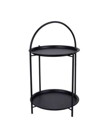 Mesa Auxiliar de Metal Negro Ø40 x 66 cm BASICS