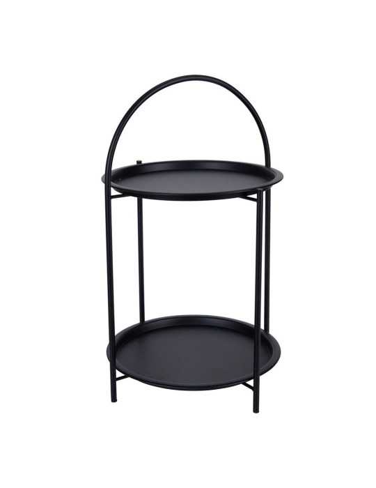 Mesa Auxiliar de Metal Negro Ø40 x 66 cm BASICS