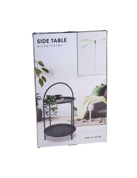 Mesa Auxiliar de Metal Negro Ø40 x 66 cm BASICS