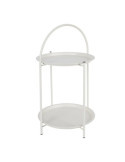 Mesa Auxiliar de Metal Blanco Ø40 x 66 cm BASICS
