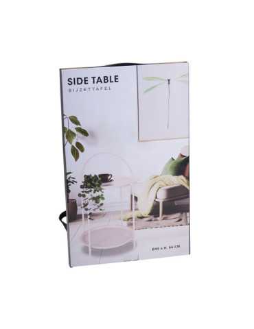 Mesa Auxiliar de Metal Blanco Ø40 x 66 cm BASICS 2