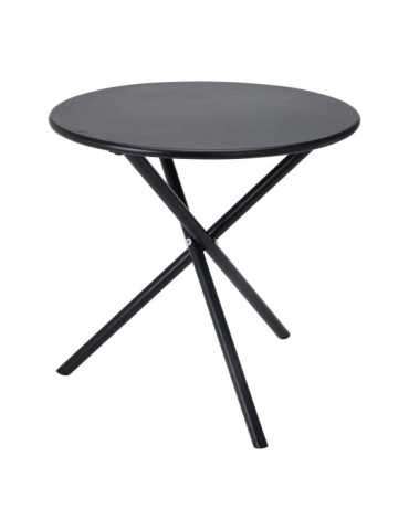 Mesa de Acero Plegable, Negra, Ø48 x 48 cm AMBIANCE