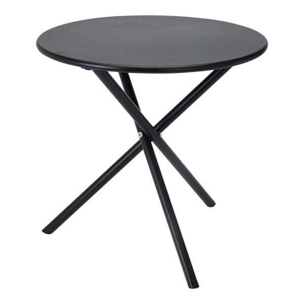 Mesa de Acero Plegable, Negra, Ø48 x 48 cm AMBIANCE