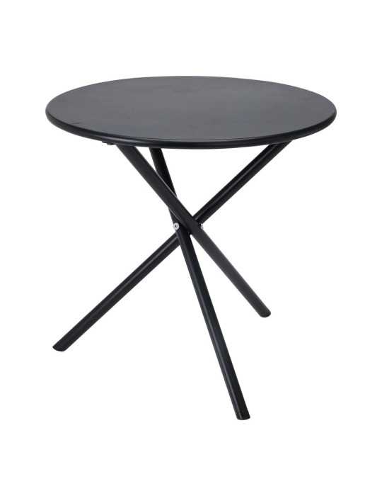 Mesa de Acero Plegable, Negra, Ø48 x 48 cm AMBIANCE