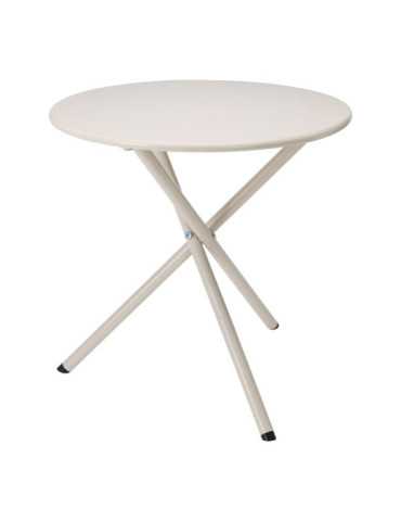 Mesa de Acero Plegable, Beige, Ø48 x 48 cm AMBIANCE