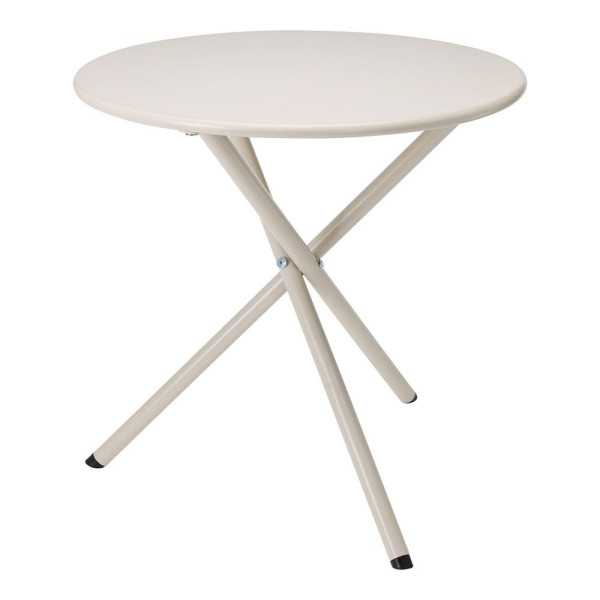 Mesa de Acero Plegable, Beige, Ø48 x 48 cm AMBIANCE