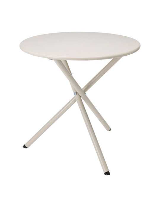 Mesa de Acero Plegable, Beige, Ø48 x 48 cm AMBIANCE