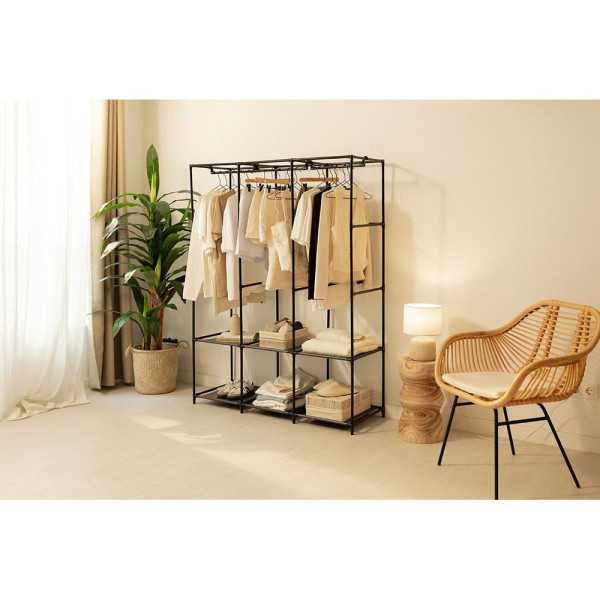 Armario de Tela Canvas V130 Negro 130 x 45 x 167 cm NEWLUX