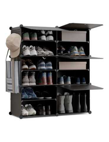 Zapatero Modular Cube C6 Negro NEWLUX