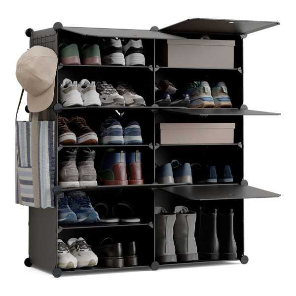 Zapatero Modular Cube C6 Negro NEWLUX
