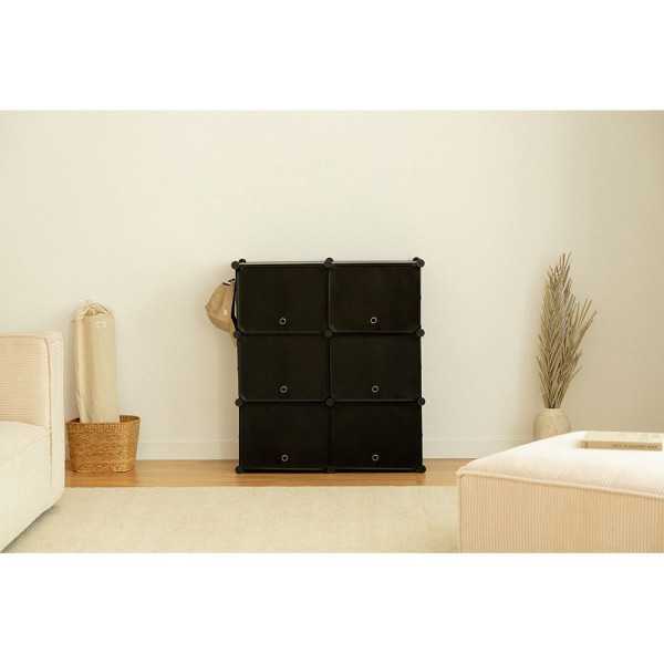 Zapatero Modular Cube C6 Negro NEWLUX