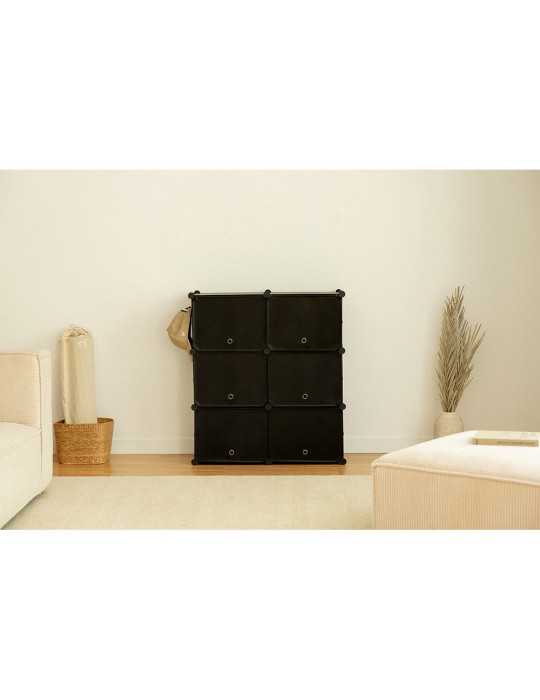 Zapatero Modular Cube C6 Negro NEWLUX