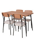 Conjunto Mesa y 4 Sillas, MDF y Acero, 110 x 70 x 76 cm TRENDS 4 YOU