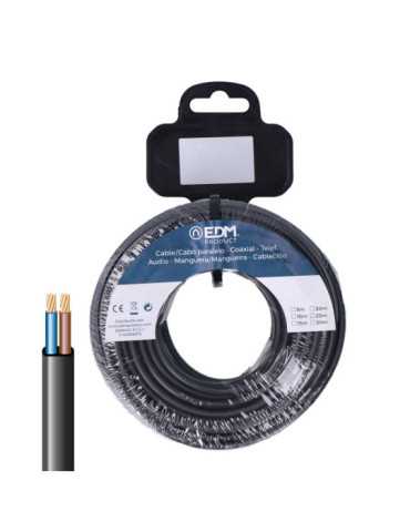Carrete Manguera Plana 2 x 1,50 mm² Negra, 20 m EDM