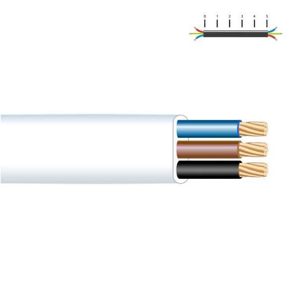 Carrete Manguera Plana 3 x 1,00 mm² Blanca, 20 m EDM