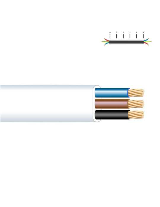 Carrete Manguera Plana 3 x 1,00 mm² Blanca, 20 m EDM