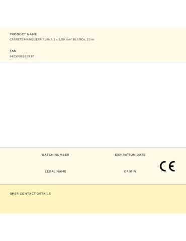 Carrete Manguera Plana 3 x 1,00 mm² Blanca, 20 m EDM 2