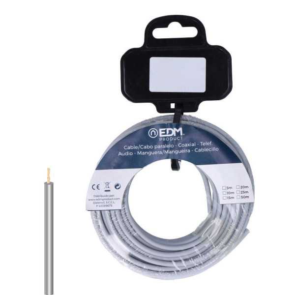 Carrete Cablecillo H07Z1-K 1,50 mm² Gris, 50 m EDM