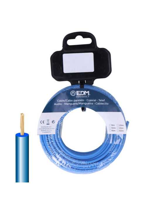 Carrete Cablecillo H07Z1-K 2,50 mm² Azul, 50 m EDM
