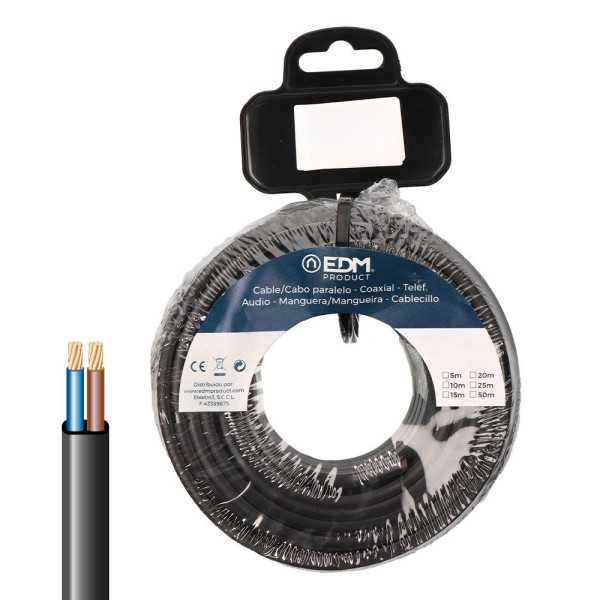 Carrete Cable Paralelo Plano VVK(H2) 06/1KV 2 x 2,50 mm² Negra, 15 m EDM