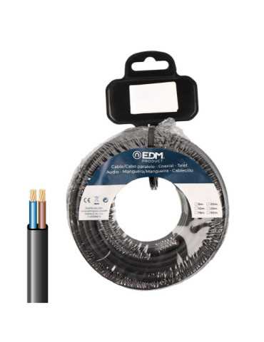 Carrete Cable Paralelo Plano VVK(H2) 06/1KV 2 x 2,50 mm² Negra, 25 m EDM