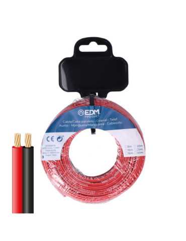 Carrete Cable Paralelo 2x1mm² Rojo/Negro 50m. EDM