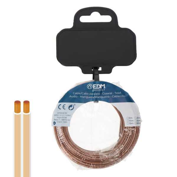 Carrete Cable Paralelo 2x0,75mm² Transparente 50m. EDM