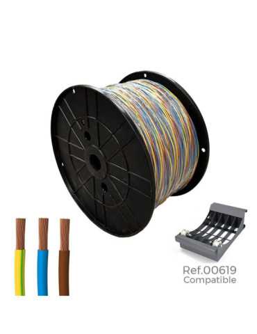 Cablecillo Trenzado H07Z1-K 3 G 1,50 mm² 3 Colores, 300 m. (Bobina Grande) SEDILES