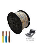 Cablecillo Trenzado H07Z1-K 3 G 1,50 mm² 3 Colores, 300 m. (Bobina Grande) SEDILES