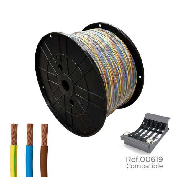 Cablecillo Trenzado H07Z1-K 3 G 2,50 mm² 3 Colores, 200 m. (Bobina Grande) SEDILES