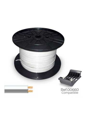Cable Paralelo 48V 2 x 0,75 mm² Blanco/Gris 500 m. (Bobina Mediana) SEDILES