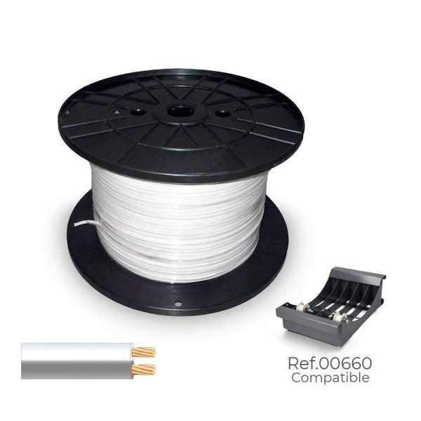 Cable Paralelo 48V 2 x 0,75 mm² Blanco/Gris 500 m. (Bobina Mediana) SEDILES