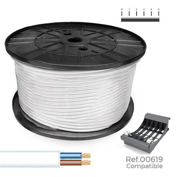 Manguera Plana H03VVH2-F 2 x 0,75 mm² Blanca, 700 m. (Bobina Grande) SEDILES