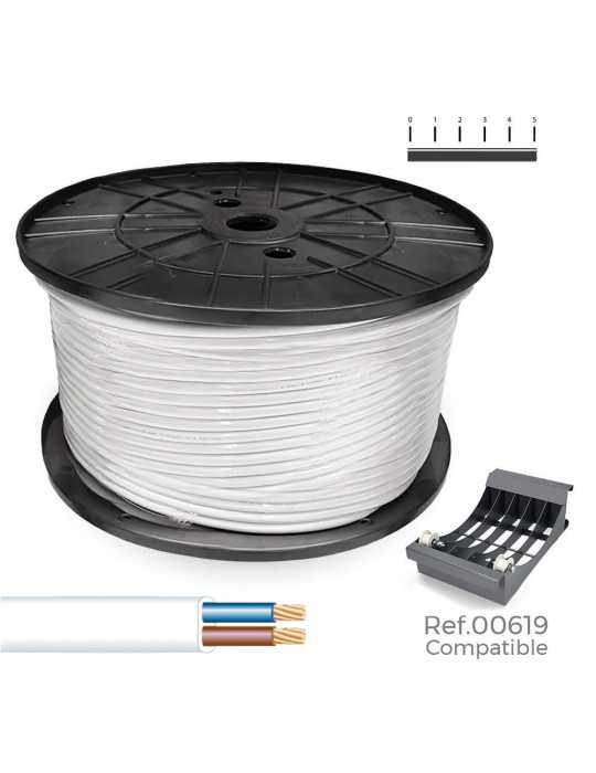 Manguera Plana H03VVH2-F 2 x 0,75 mm² Blanca, 700 m. (Bobina Grande) SEDILES