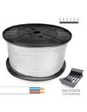 Manguera Plana H03VVH2-F 2 x 0,75 mm² Blanca, 700 m. (Bobina Grande) SEDILES