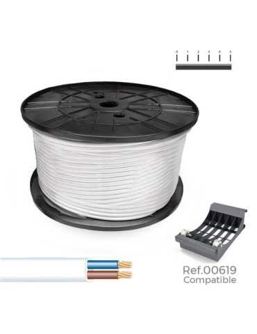 Manguera Plana H03VVH2-F 2 x 0,75 mm² Blanca, 400 m. (Bobina Grande) SEDILES