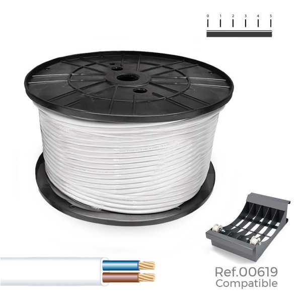 Manguera Plana H03VVH2-F 2 x 0,75 mm² Blanca, 400 m. (Bobina Grande) SEDILES