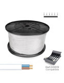 Manguera Plana H03VVH2-F 2 x 0,75 mm² Blanca, 400 m. (Bobina Grande) SEDILES