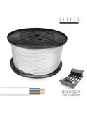 Manguera Plana H05VVH2-F 2 x 1,00 mm² Blanca, 300 m. (Bobina Grande) SEDILES
