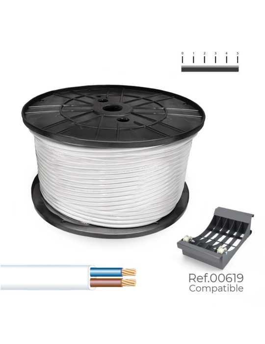 Manguera Plana 2 x 1,50 mm² Blanca, 200 m. (Bobina Grande) SEDILES