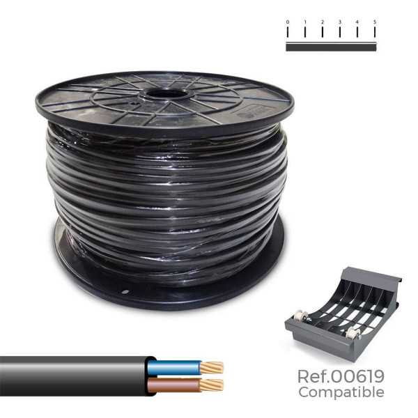 Manguera Plana H03VVH2-F 2 x 0,75 mm² Negra, 400 m. (Bobina Grande) SEDILES