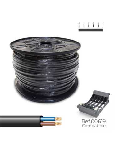 Manguera Plana 2 x 1,50 mm² Negra 200 m. (Bobina Grande) SEDILES