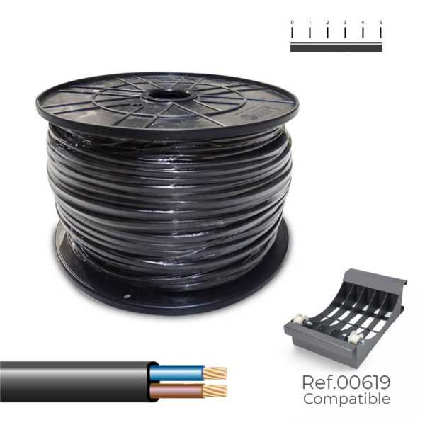 Manguera Plana 2 x 1,50 mm² Negra 200 m. (Bobina Grande) SEDILES
