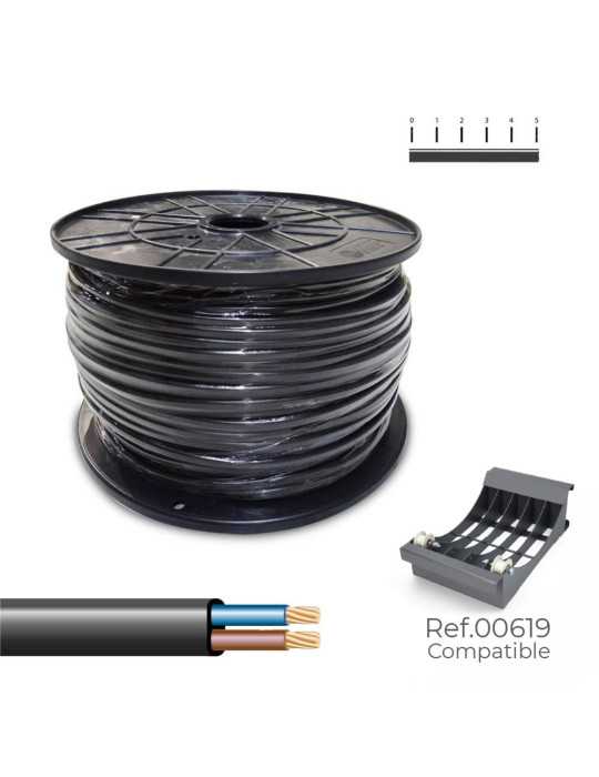 Manguera Plana 2 x 1,50 mm² Negra 200 m. (Bobina Grande) SEDILES