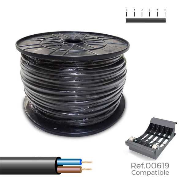 Manguera Tubular VV-K06/1KV 2 x 1,50 mm² Negra, 150 m. (Bobina Grande) SEDILES