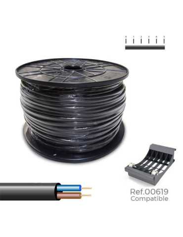 Manguera Tubular H05VV-F 2 x 1,00 mm² Negra, 400 m. (Bobina Grande) SEDILES