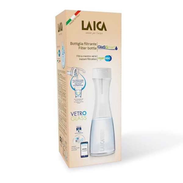 Botella Filtración Instantánea de Vidrio de 1 L con 1 Filtro LAICA